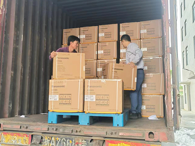 發貨抓速度！金環電器高效完成松下滾筒干衣機發貨與打包服務